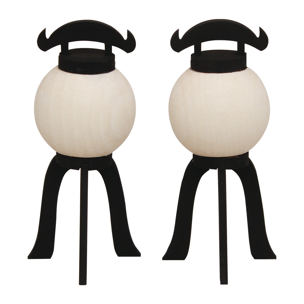 木製盆提灯一対