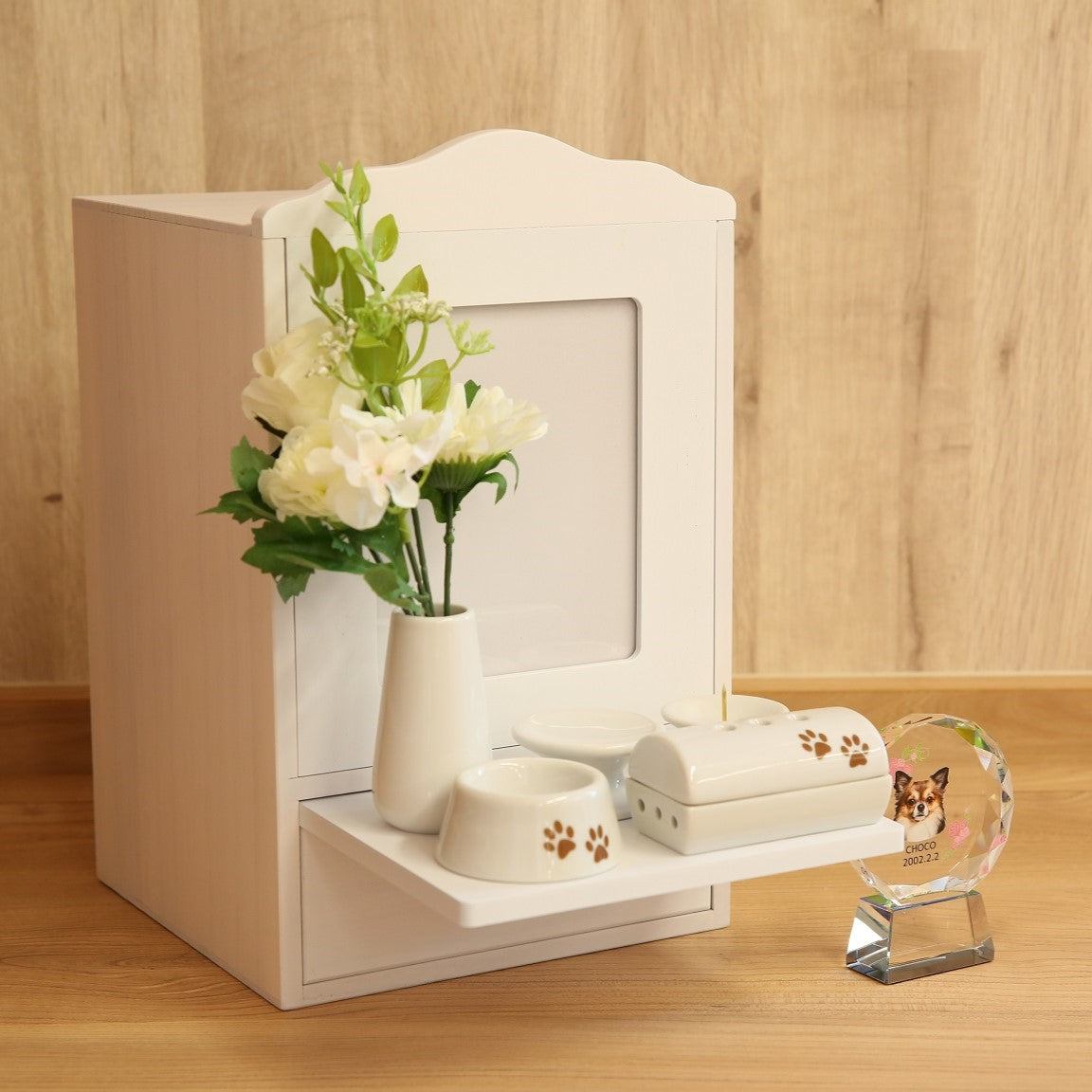 国産ペット仏壇「クリメイションボックス」台・引き出し付き