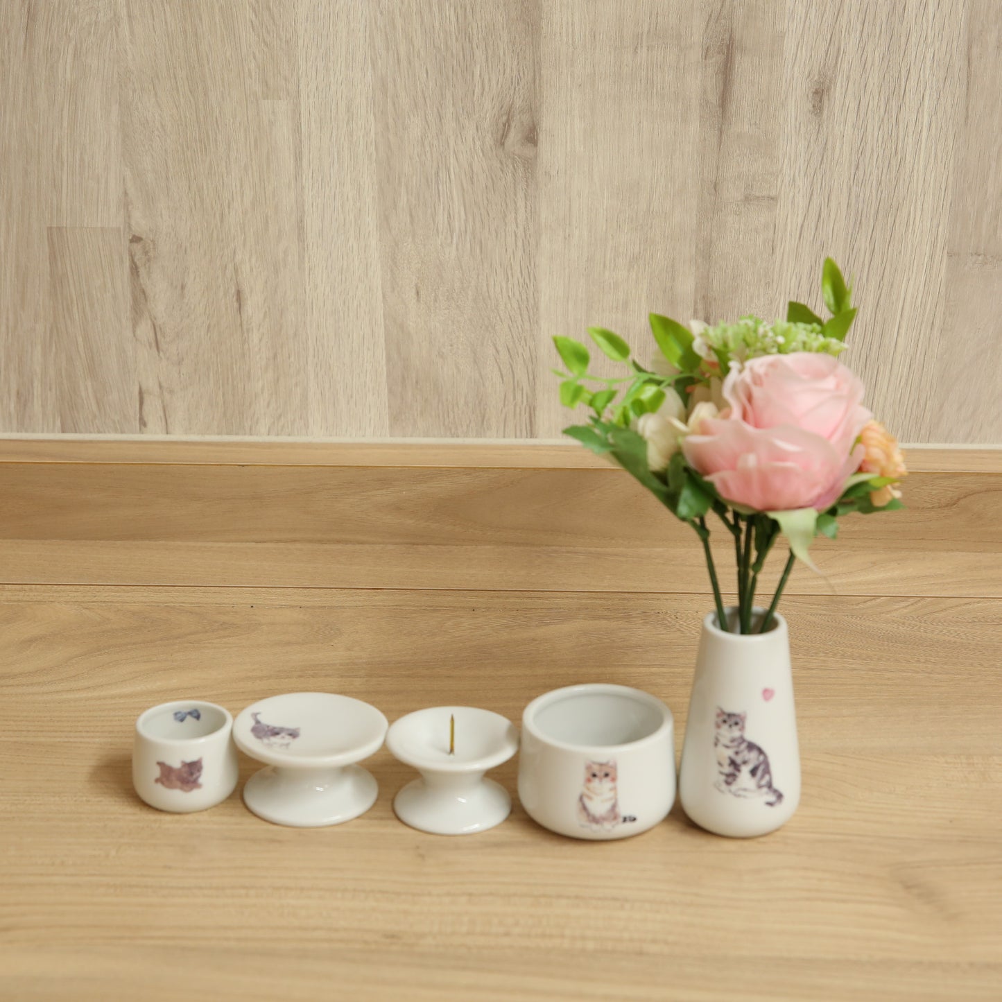 猫の仏具5点セット