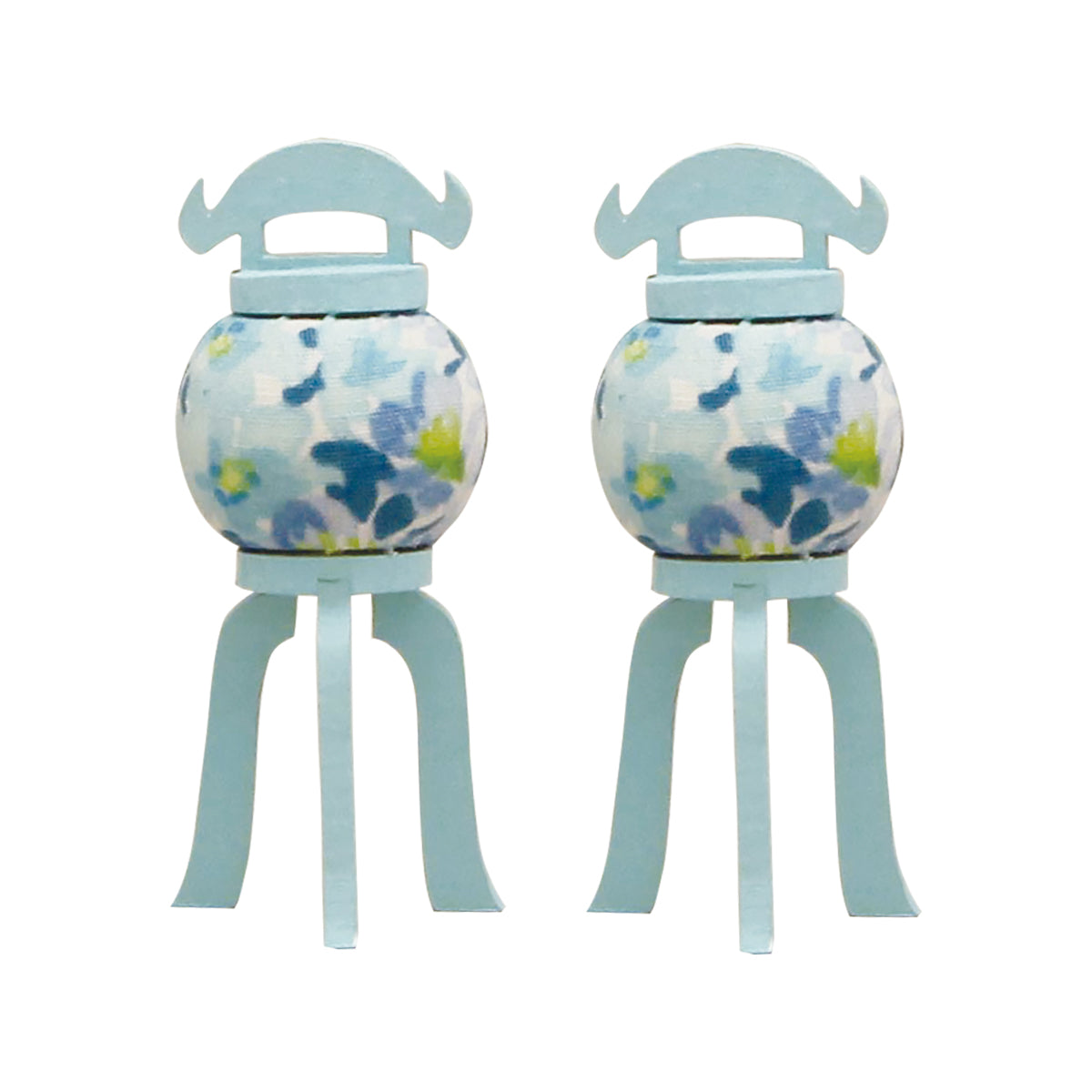 木製パステル盆提灯一対