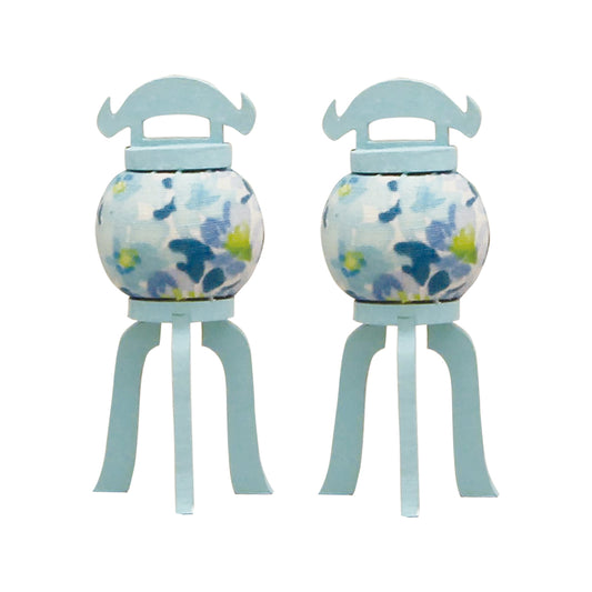 木製パステル盆提灯一対