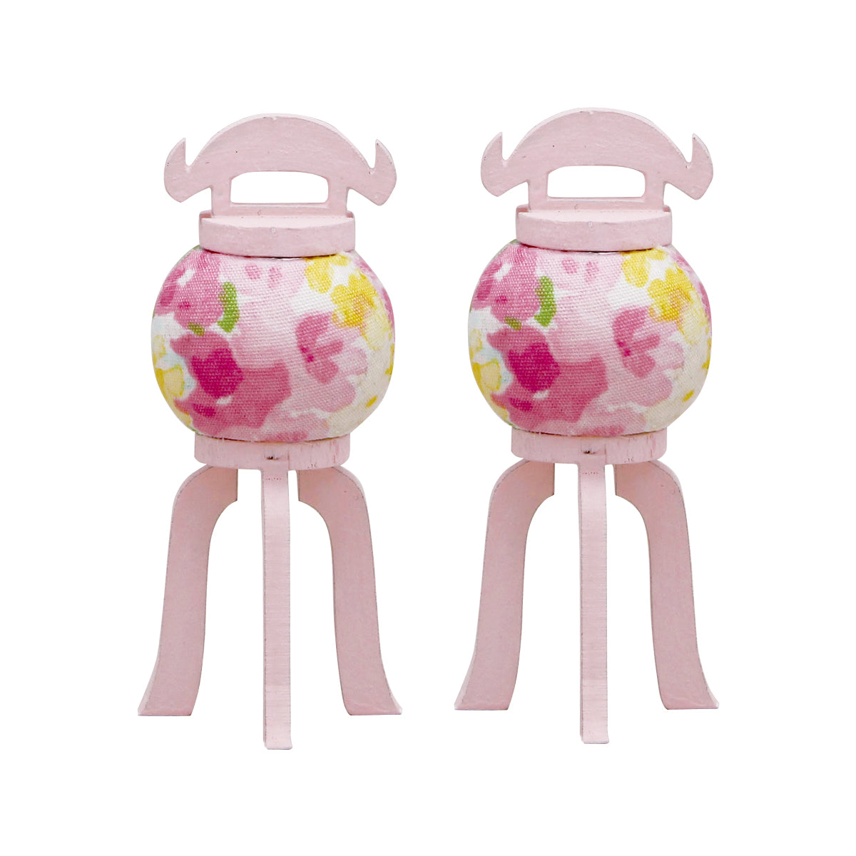 木製パステル盆提灯一対