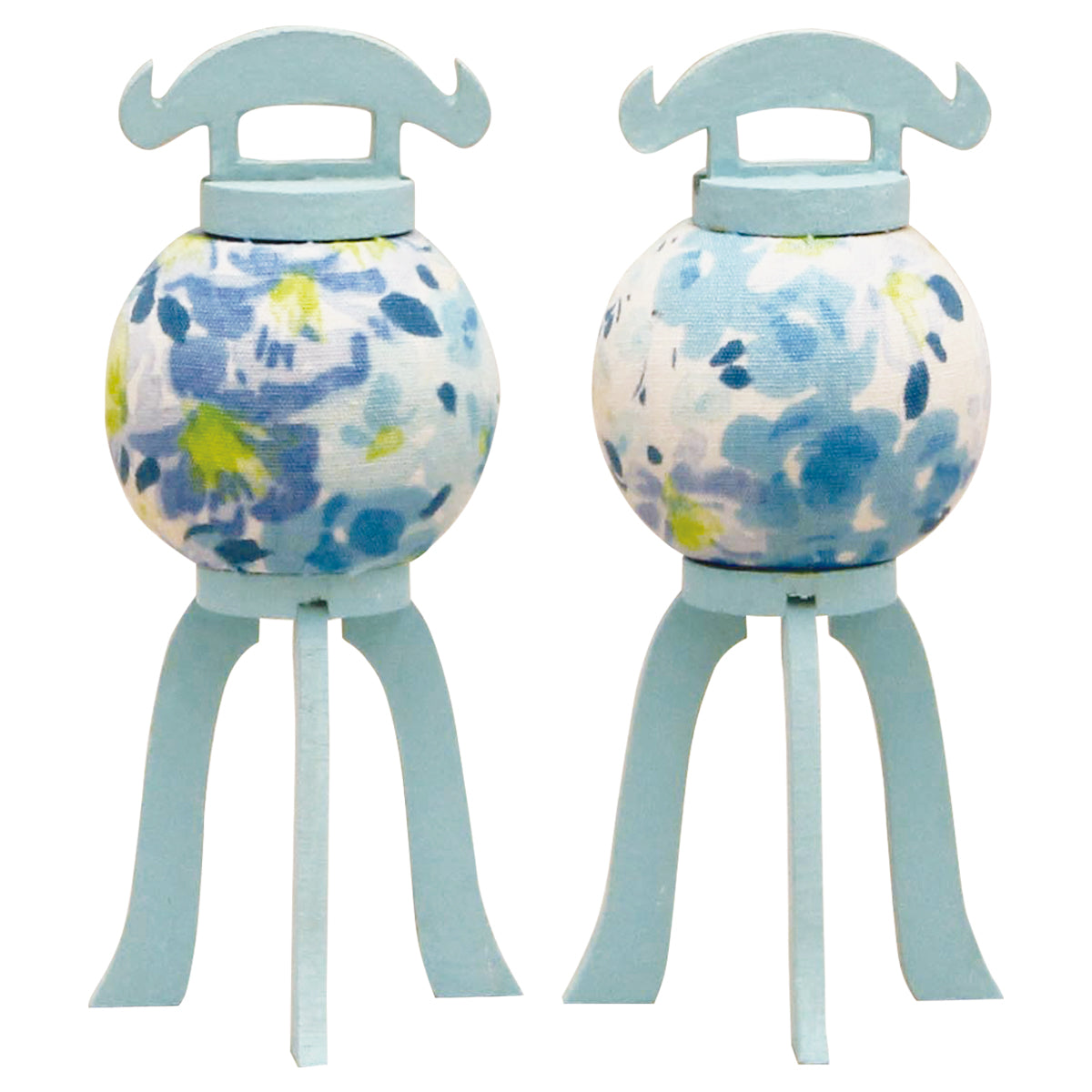 木製パステル盆提灯一対