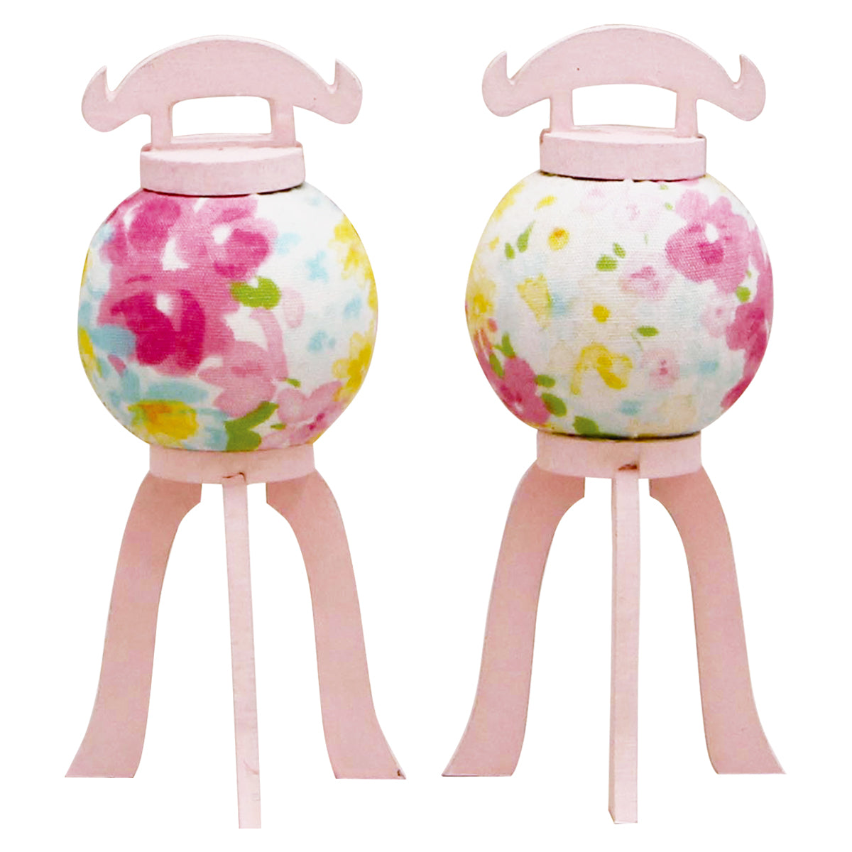 木製パステル盆提灯一対