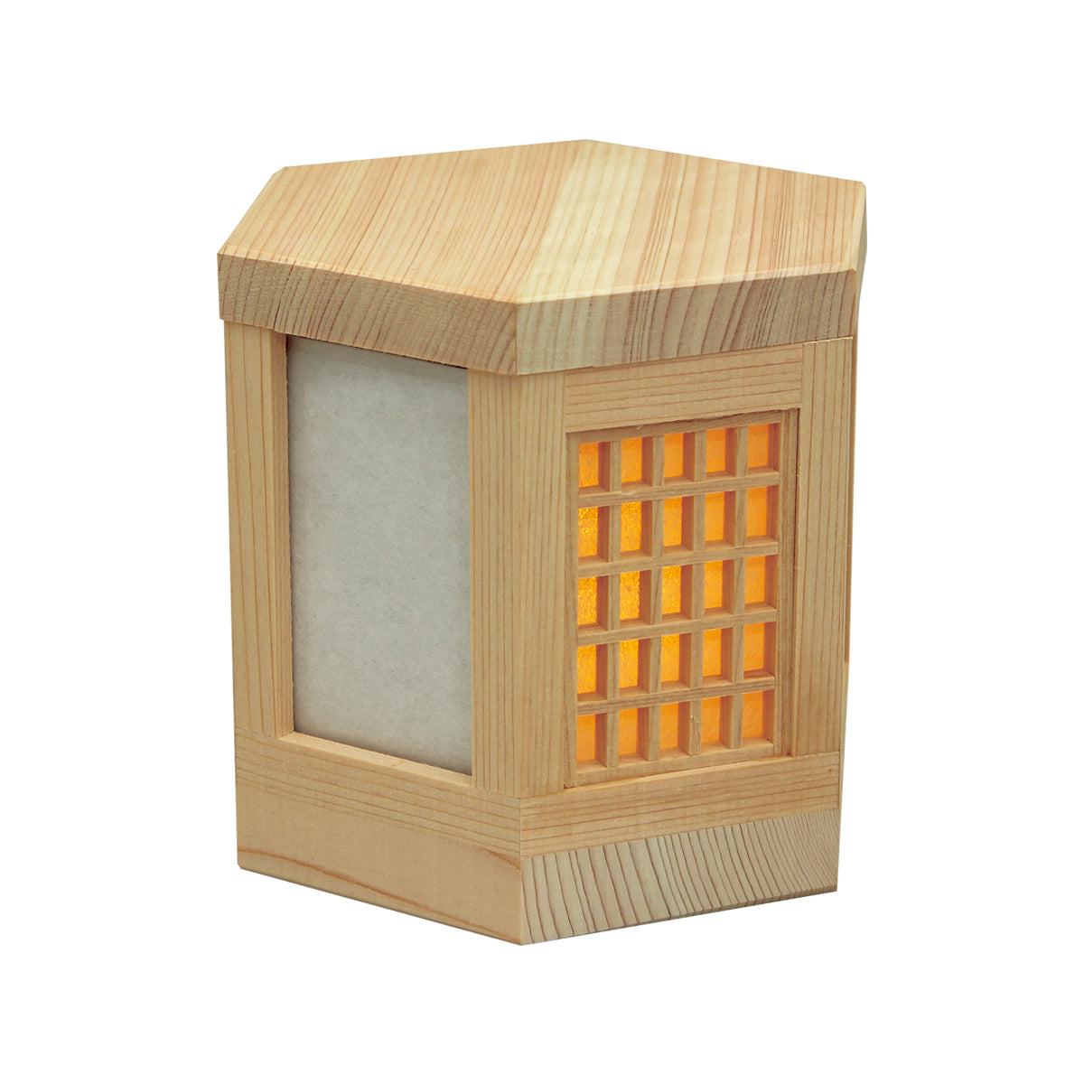 LEDライト付　六角灯籠(分骨入れ付)