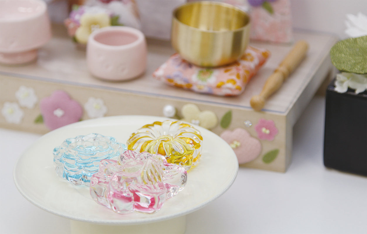 クリスタル　お干菓子　睡蓮(ピンク)