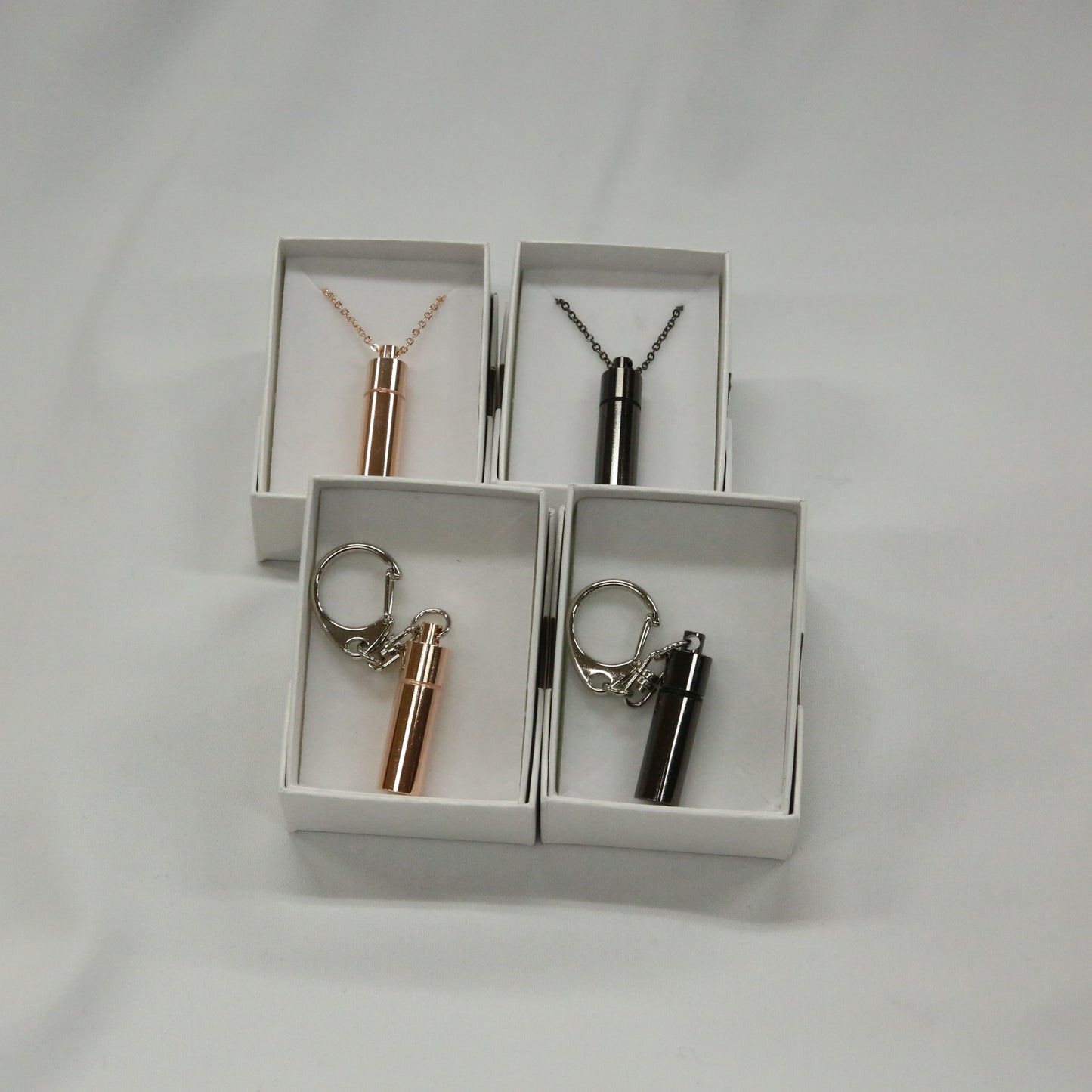 ステンレス製ペット遺骨ネックレス ガラス管入り二重構造