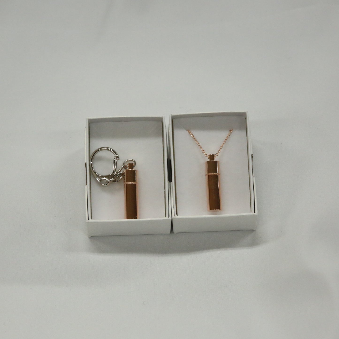 ステンレス製ペット遺骨ネックレス ガラス管入り二重構造