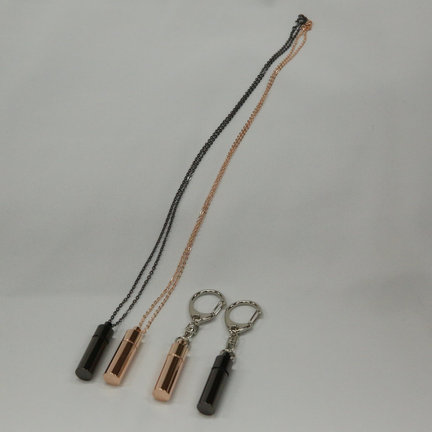 ステンレス製ペット遺骨ネックレス ガラス管入り二重構造